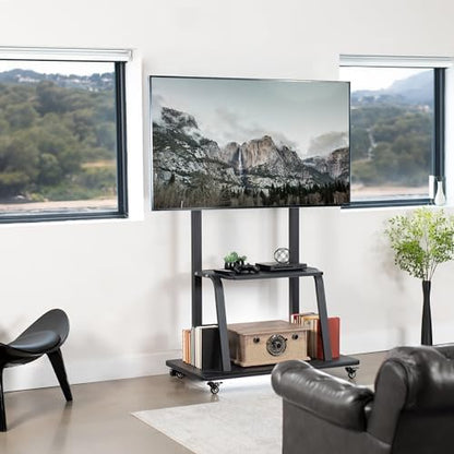 vivo heavy duty mobile tv cart for 42 shown in use