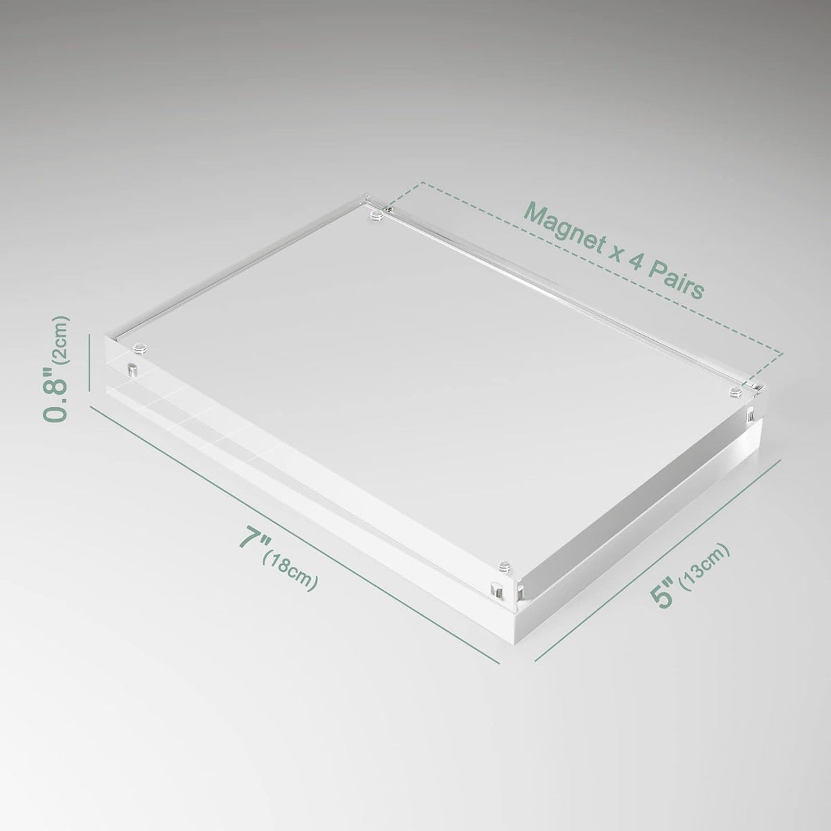 Syntrific 5x7 Acrylic Photo Frame 5Pack Premium Acrylic Photo Frame Magnetic Picture Frames Clear | Clear Lucite Frames, Stand on Desk, Horizontal and Vertical, Frameless, Floating Effect Photo Display