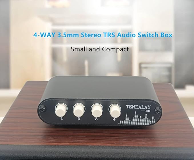 TENEALAY 4 in 1 Out / 1 in 4 Out AUX 3.5mm Stereo Audio Input Signal Source - Image 2