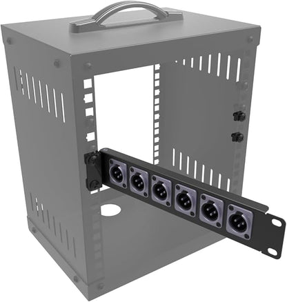 QiaoYoubang 10" 1U Mini Hinged D-Series Connectors Rack Panel 6D XLR HDMI Audio - Image 4