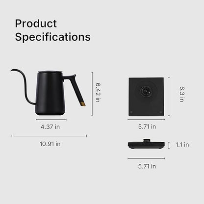 TIMEMORE Fish Smart Electric Coffee Kettle 600ML, Gooseneck Pour Over Kettle - Image 8