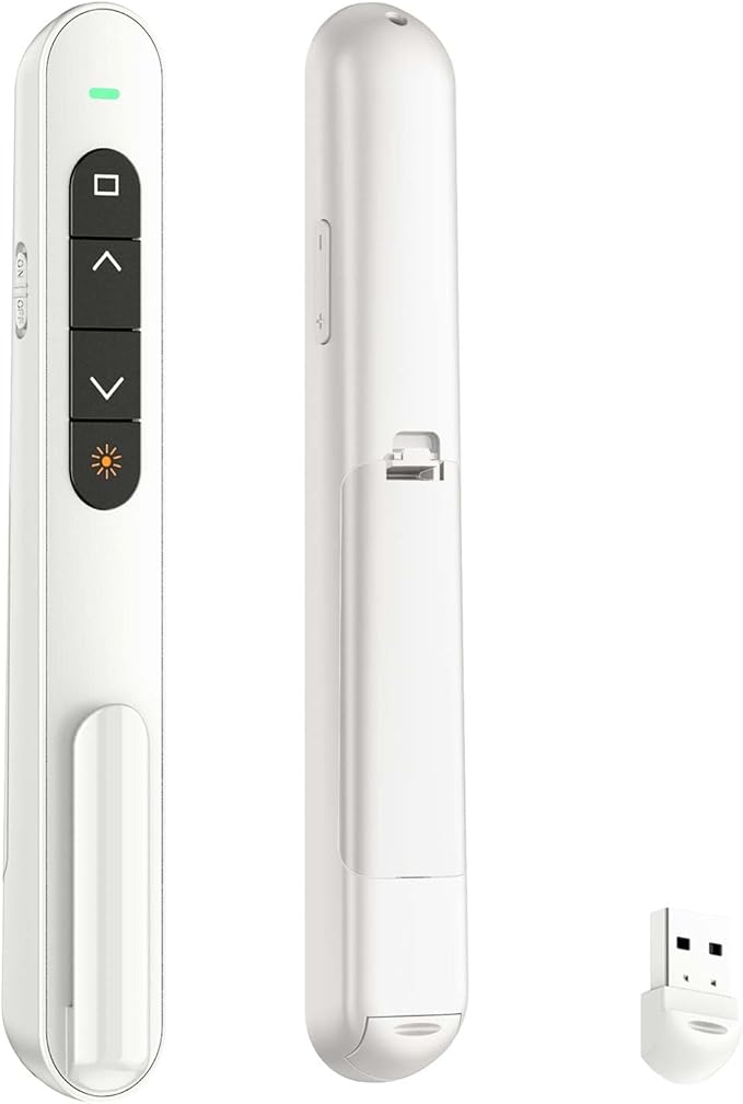 QUI Presentation Clicker for PowerPoint, RF 2.4GHz USB Wireless Presenter Remote by QUI