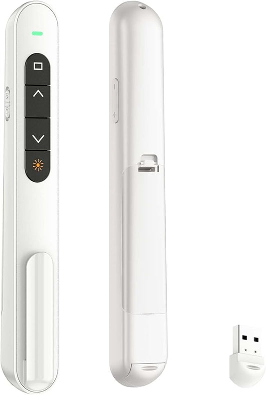 QUI Presentation Clicker for PowerPoint, RF 2.4GHz USB Wireless Presenter Remote by QUI