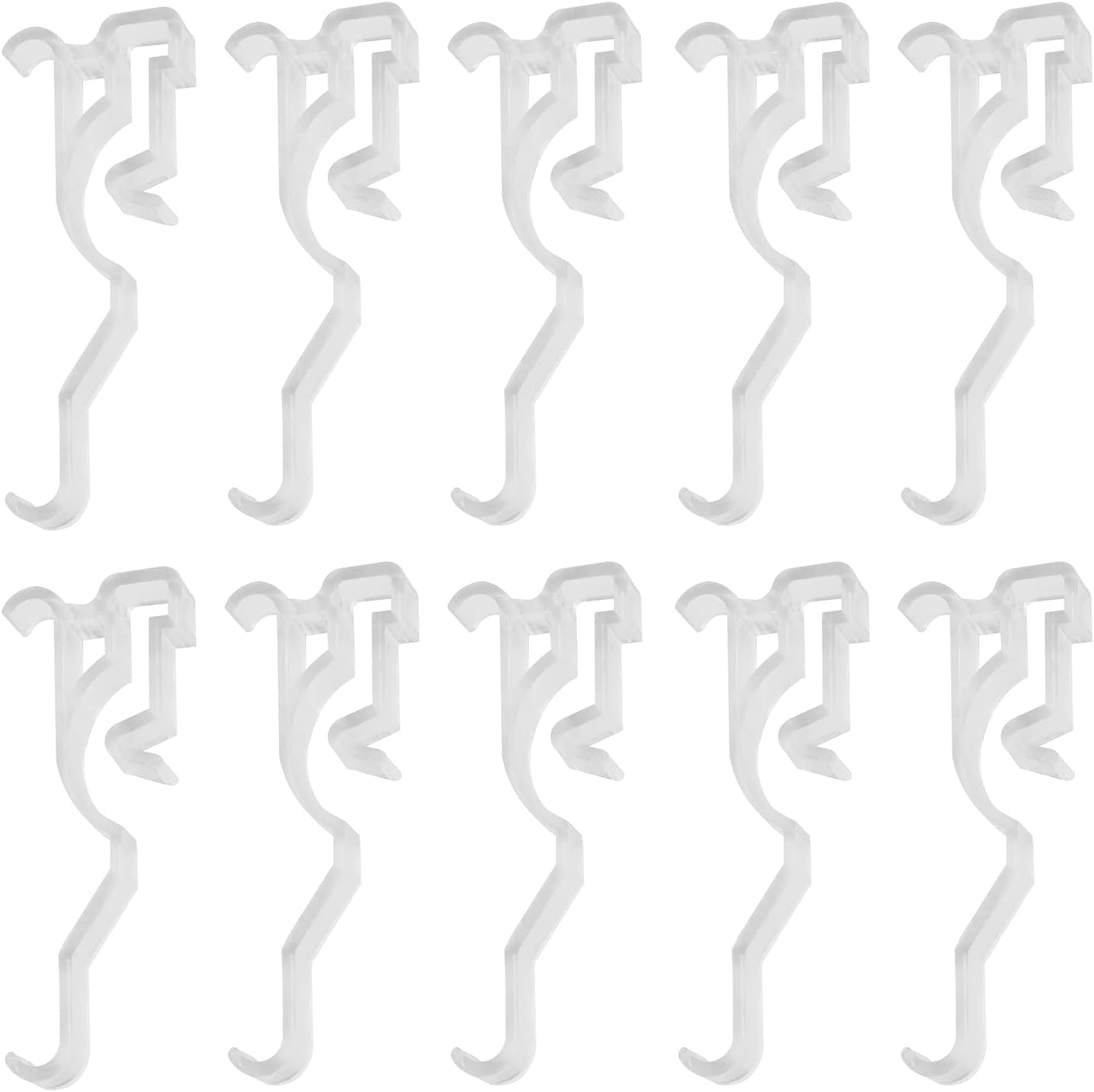 Valance Clips ZZLZX 10PCS 2-1/2" Clear Plastic Window Blinds Hidden Clip Retainer Holder for Horizontal Blinds Valance