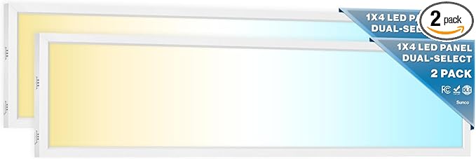 Sunco 1x4 LED Flat Panel Light Fixture 50W Selectable Brightness by SuncoLighting