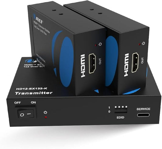 OREI 1x2 HDMI Extender Splitter Over Single Cable CAT6/7 1080P EDID Management by OREI