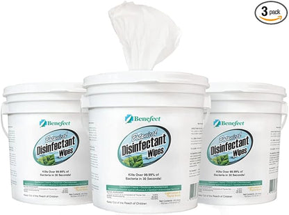 Benefect Botanical Disinfectant Wipes – 750 Sanitizing Wipes. 3 Pack of 250 by Benefect