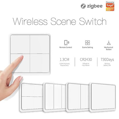 ZigBee Wireless Remote Control Smart Switch Wall Panel Transmitter, Requires - Image 2