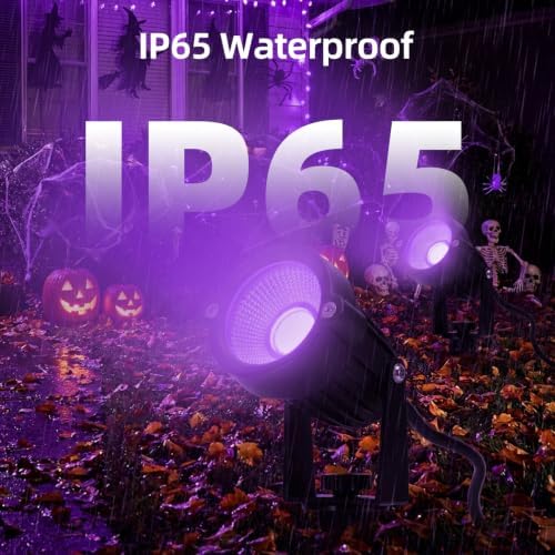 Halloween Orange Purple Spotlights Outdoor Landscape Lighting for Yard