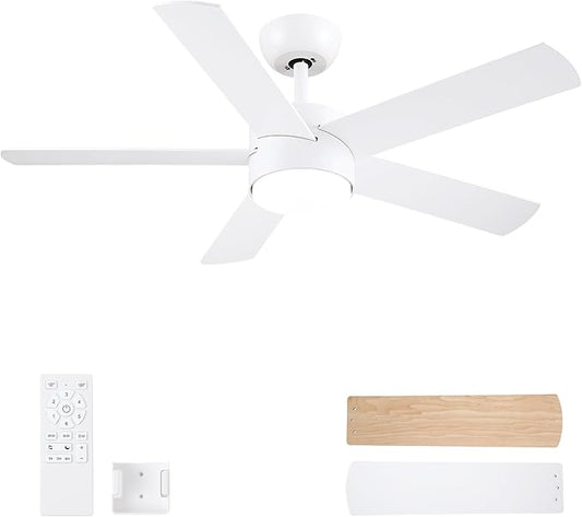 POCHFAN 42 inch White Ceiling Fans by POCHFAN