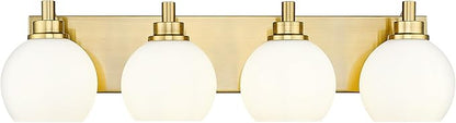 METWET Bathroom Light Fixtures, 4 Light Brushed Gold Vanity Light, 26 Inch by Metwet