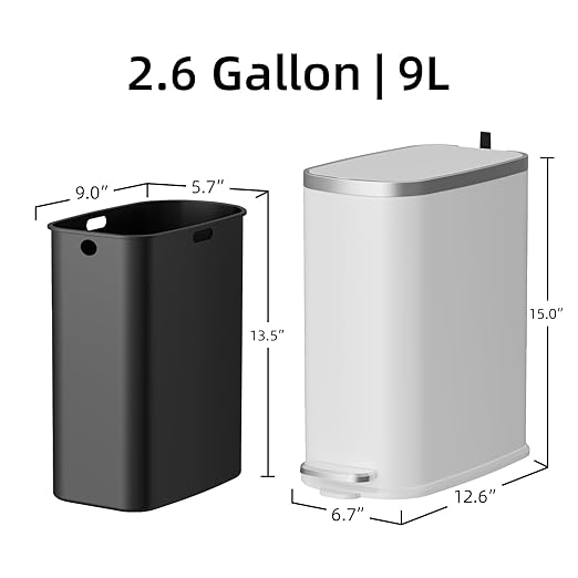 KUK Slim Bathroom Trash Can - Image 6