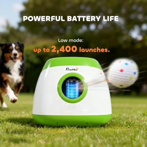 pawhut automatic dog ball launcher remote control for showing dimensions