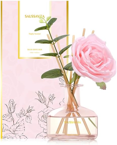 Reed Diffusers Set Rose Scent, Reed Diffuser by SAUSSVITA