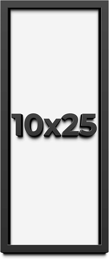 10x25 Shadow Box Frame Black | 1 Inch Deep Solid Wood Shadowbox Display Frame | by CustomPictureFrames