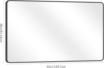 36" x 55"Bathroom Mirror, Matte Black Wall Mirror - Image 6