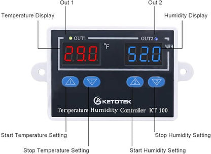 KETOTEK Temperature Humidity Controller Digital Thermostat Module 120V - Image 8