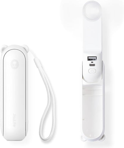 JISULIFE Handheld Mini Fan, 3 IN 1 USB Rechargeable Portable Fan by LivechillStaycool