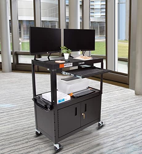 line leader large av cart with locking cabinet, package contents