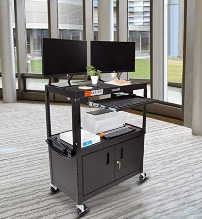 line leader large av cart with locking cabinet, package contents
