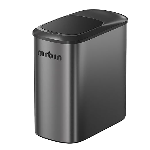 MRBIN Stainless Steel Motion Sensor Bathroom Trash Can, 10L / 2.6gal Slim Smart - Image 7