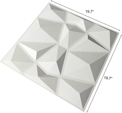 Art3d 12 Pack 3D Diamond Design Wall panels 19.7"x19.7" PVC Panel - Image 4