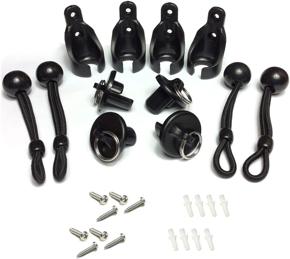 Coolaroo Replacement Parts Bungee End Cap Kit Black for Coolaroo Exterior Cordless Roller Shades Outdoor Blinds(2 Set)