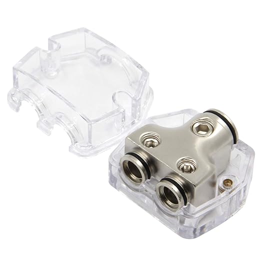 RKURCK 2 Way Power Distribution Block, 0/2/4 AWG Gauge in, 4/8/10 Gauge Out - Image 2