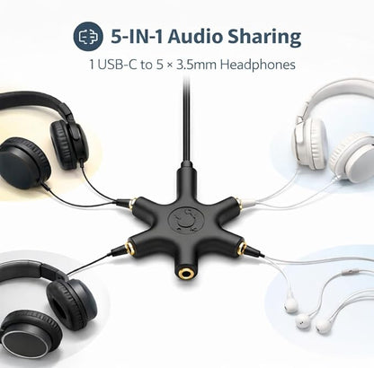 Mizi USB-C Headphone Splitter 5-Way - Image 2