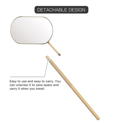 Pretty memory Large Lash Mirror, Stainless Steel Eyelash Mirror, Makeup Mirror for Lash Extension Supplies (Skin Color)