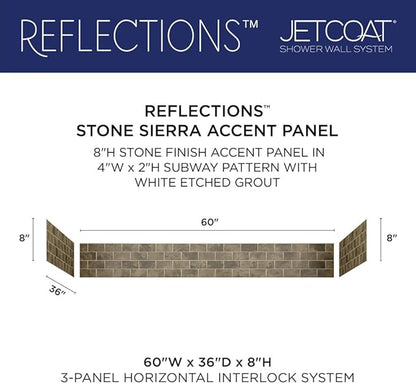 Miseno MSW-603696RFL Readyset 60" X 36" X 96" Fifteen Panel Alcove Shower Wall - Image 8
