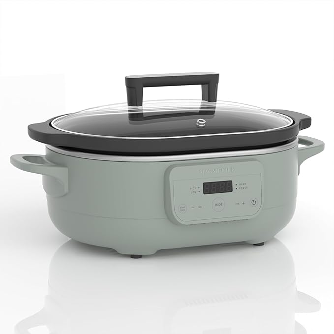 6 Quart Programmable Slow Cooker Removable Healthy Nonstick Pot by INDY+VAC
