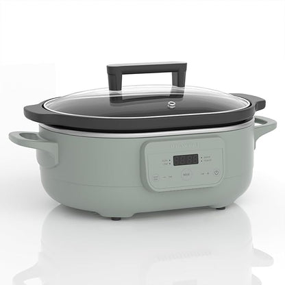 6 Quart Programmable Slow Cooker Removable Healthy Nonstick Pot by INDY+VAC