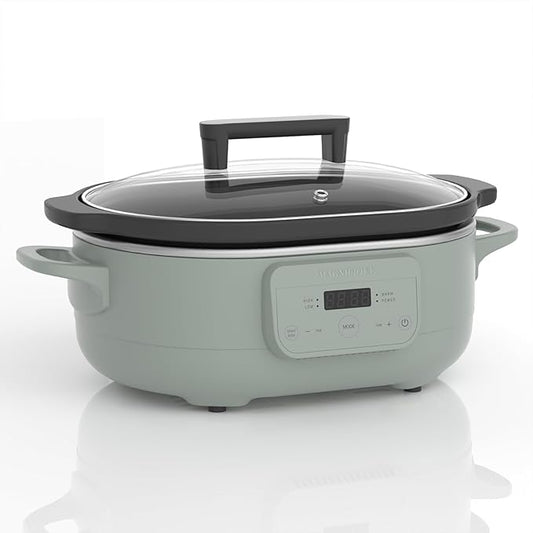 6 Quart Programmable Slow Cooker Removable Healthy Nonstick Pot by INDY+VAC