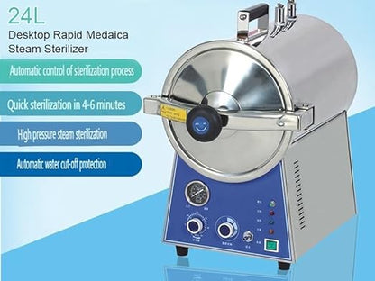 24L Automatic Portable Electric Heating Lab Autoclave Steam Sterilizer - Image 6