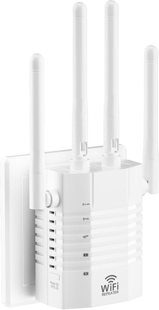 WiFi Signal Booster with 4 Directional Antennas – 1200Mbps Dual Band, WiFi by GEYILO
