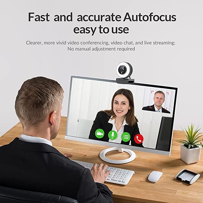 Angetube Streaming 1080P HD Webcam Built in Adjustable Ring Light and Mic. - Image 6