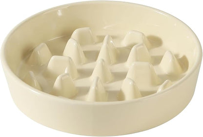 Ceramic 3.2 Cup Dog Bowl Slow Feeder, 9.5 inch Slow Pet Food Dish by Havniva
