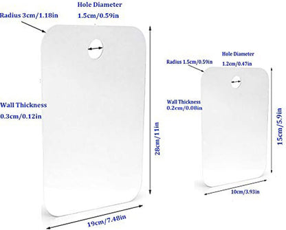 XoYo 2-Pack Fogless Shower Mirror, Includes 2 Adhesive Hooks, Anti-Fog Frameless Wall Hanging Makeup & Shaving Bathroom Accessory (Large+Small) | 2-Pack Deluxe Large + Small Anti Fog and Shatterproof Mirror in Bathroom(11 in X 7.48 in + 6 in X 4 in)