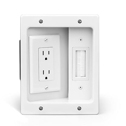 Wall Cable Concealer Management Kit, Recessed Outlet Behind TV by doufuhua