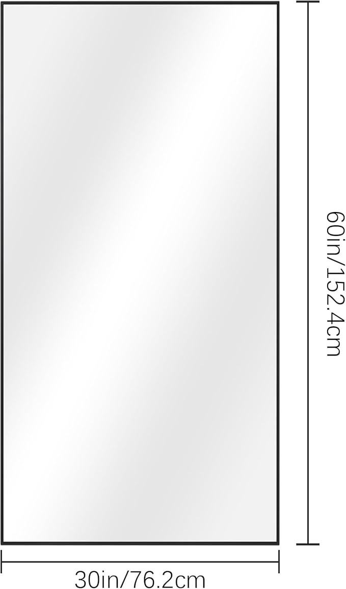 Black Bathroom Mirror for Wall, 30x60 Inch Rectangle Mirrors - Image 5
