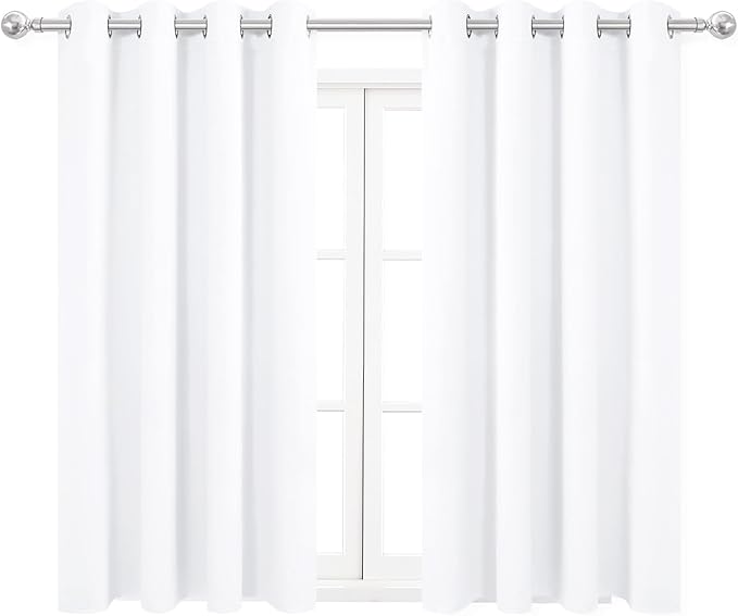 DWCN Pure White Curtains 54 Inches Long, Thermal Blackout Drapes - Image 8
