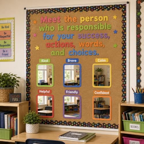 10 Pcs 6x4 Shatter Proof Unbreakable Kids Mirrors, Warm Colors | Unbroken, Child-safe Design, for Nursery School Decor, Classroom Bulletin Board DIY Crafts, Speech Learning, Emotion Control