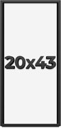 20x43 Shadow Box Frame Black | 1 Inch Deep Solid Wood Shadowbox Display Frame | by CustomPictureFrames