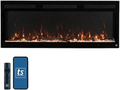 Touchstone Smart Electric Fireplace-The Fury 50" Wide- 4.5" Thin in Wall by TouchstoneHomeProducts