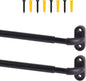 TYRON French Door Curtain Rod Adjustable 18-30 Inch, 2 Pack, Black | 3/8" Diameter, Wrap Around Cafe Curtain Rod, Screws Mounted, Sash Rod for Door Window