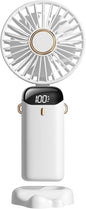 AMPMG LED Digital Display Rechargeable Fan – Portable Handheld & Desk Fan by Unknown