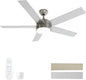 POCHFAN 52 Inch Brushed Nickel Ceiling Fans by POCHFAN