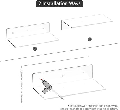 Acrylic Wall Shelves 36 24 12 Inches, Wall Mounted Display Shelves - Image 9