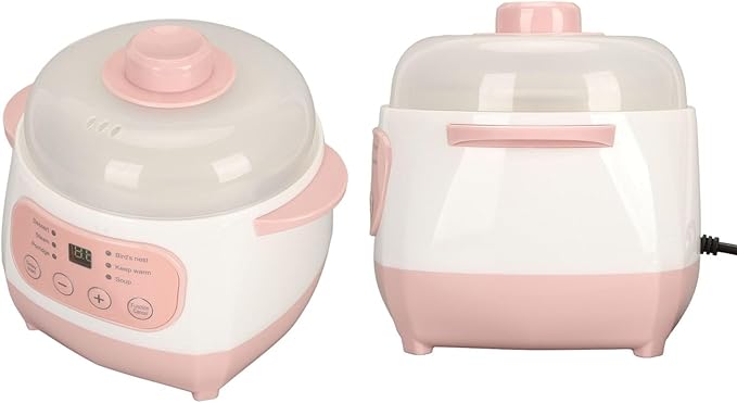 Stew Pot Cooker, Electric Ceramic Slow Cooker 1L 200W, Anti Dry Burn Rice Soup - Image 4